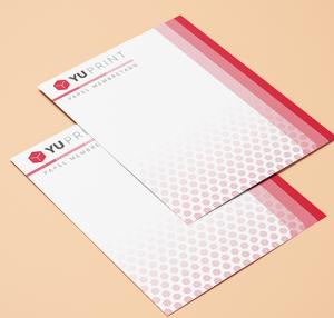 Hojas membretadas Yuprint con diseño elegante y moderno para comunicación empresarial.