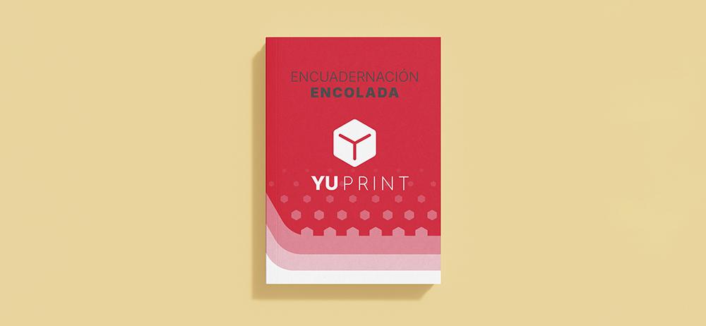 Portada de libro encuadernado encolado YuPrint, acabado resistente y presentación elegante.