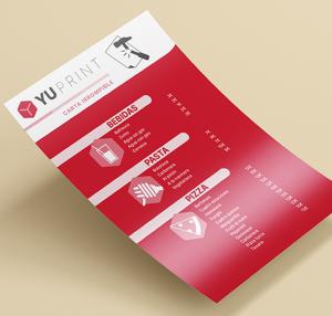 Carta irrompible YuPrint resistente y duradera para restaurantes, impresión profesional en alta calidad.