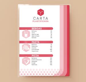 Carta plastificada YUPRINT para restaurantes, menú duradero y resistente, impresión profesional.