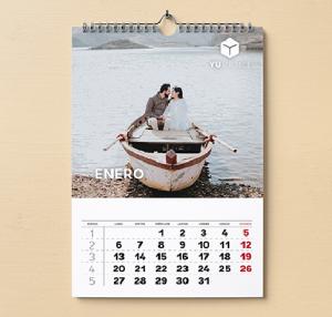 Calendario de pared personalizado con foto romántica para el mes de enero, impresión profesional en alta calidad