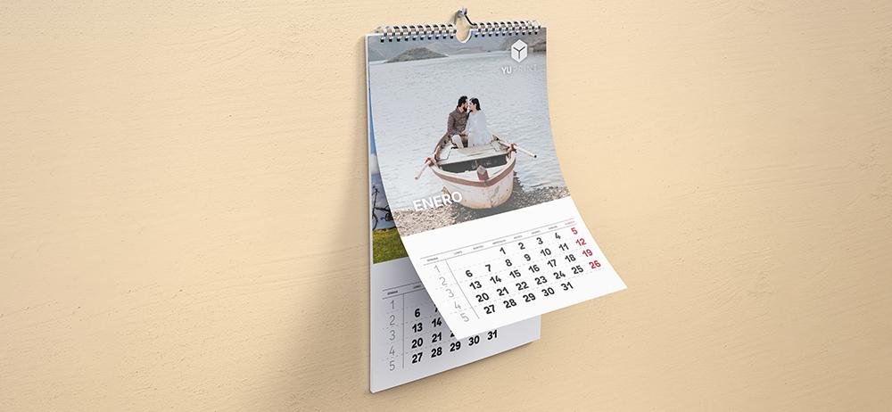 Calendario de pared con hojas abatibles y diseño personalizado, impresión de fotos en alta resolución