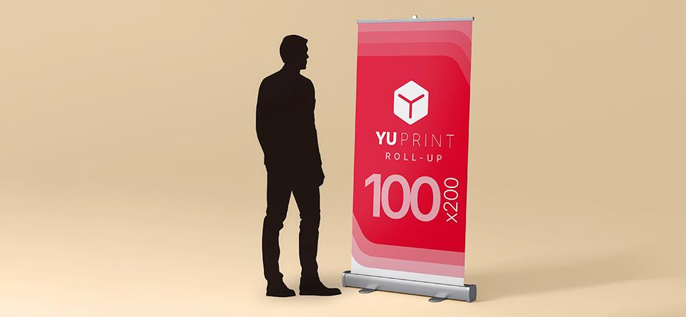 roll up publicitario 100x200 cm impreso en alta calidad por YuPrint para exhibiciones y eventos