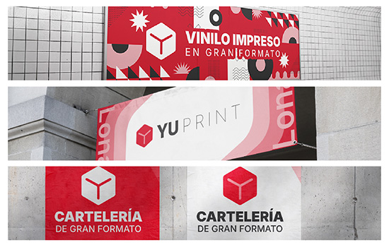 Vinilo impreso y cartelería de gran formato Yuprint para publicidad exterior, rótulos comerciales y señalización visual de alto.