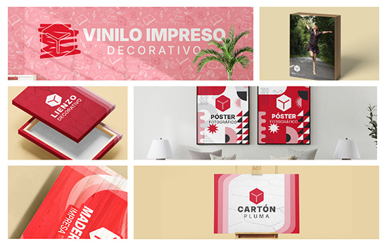 Productos de impresión decorativa Yuprint: vinilo decorativo, lienzos, pósteres fotográficos y cartón pluma para decoración.
